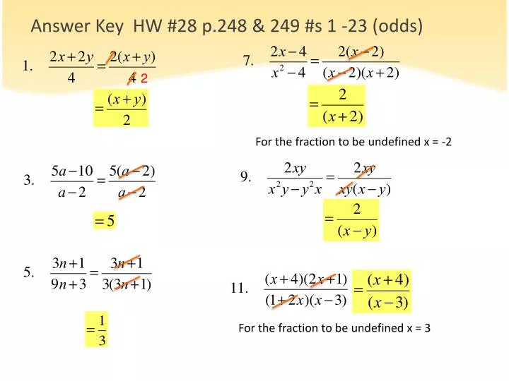 answer key hw 28 p 248 249 s 1 23 odds