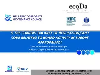 IS THE CURRENT BALANCE OF REGULATION/SOFT CODE RELATING TO BOARD ACTIVITY IN EUROPE APPROPRIATE?