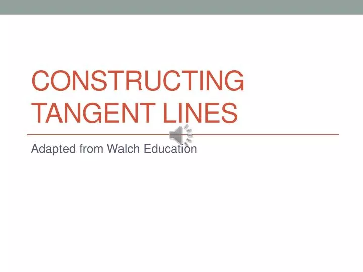 constructing tangent lines