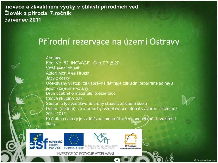 p rodn rezervace na zem ostravy