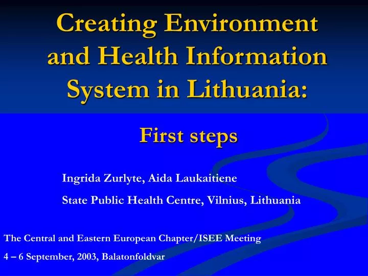 creating environment and health information system in lithuania