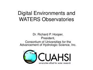 Digital Environments and WATERS Observatories