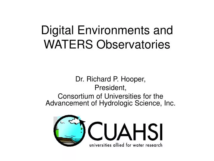 digital environments and waters observatories
