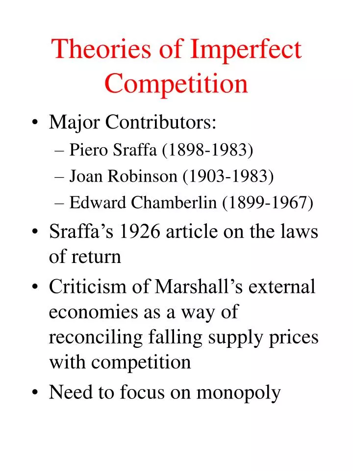 theories of imperfect competition