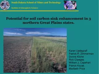 Potential for soil carbon sink enhancement in 3 northern Great Plains states.