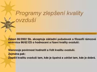 programy zlep en kvality ovzdu