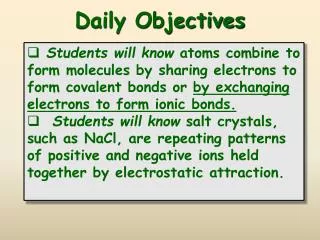 daily objectives
