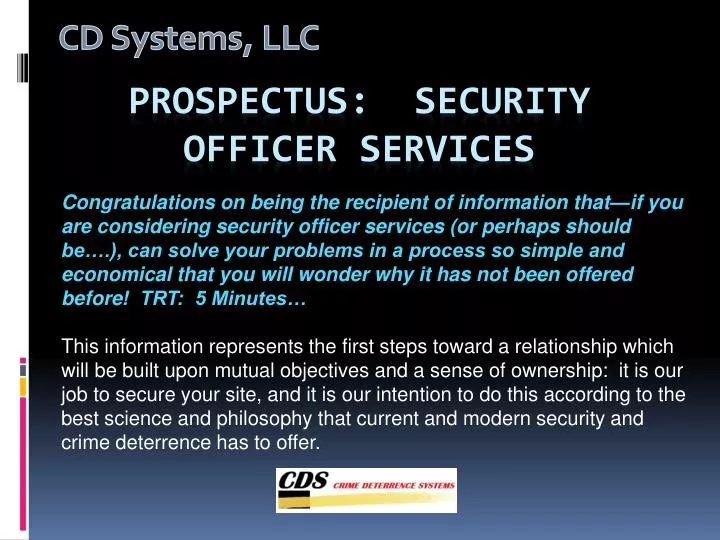 prospectus security officer services