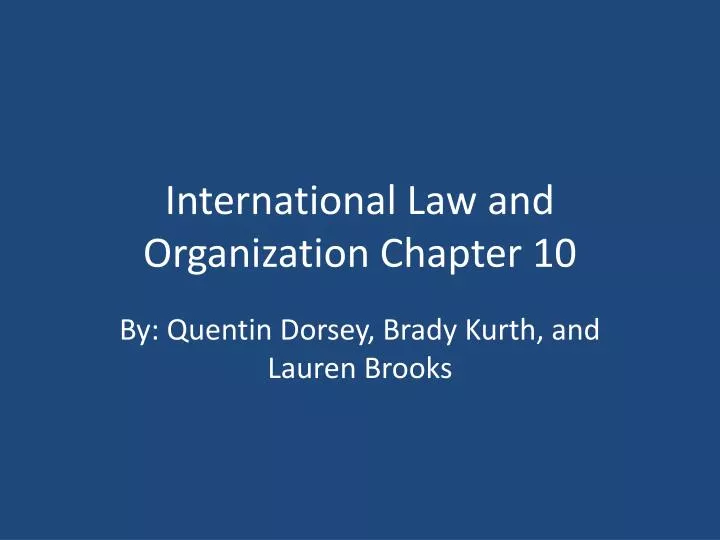 international law and organization chapter 10