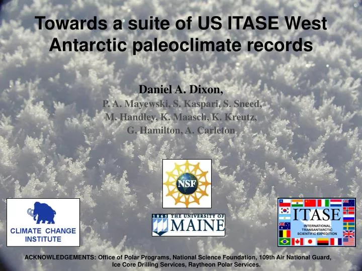towards a suite of us itase west antarctic paleoclimate records