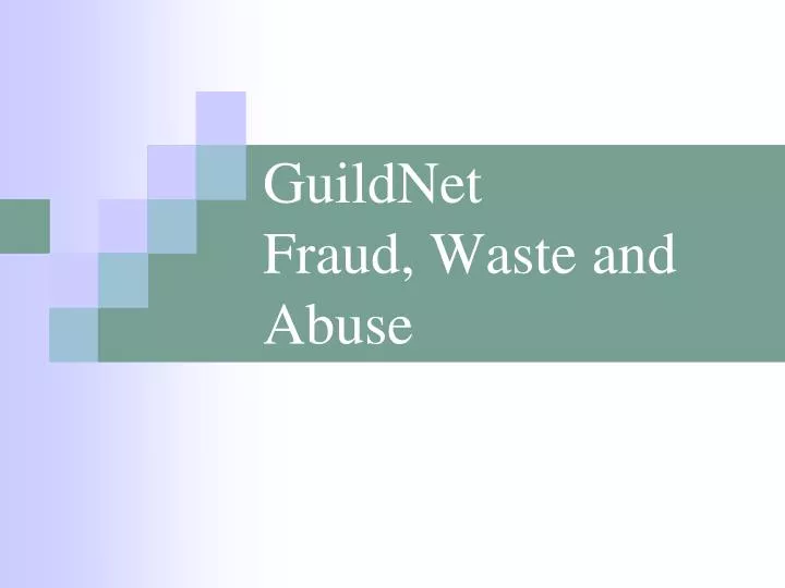 guildnet fraud waste and abuse