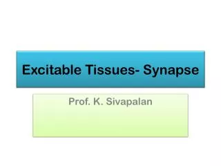 excitable tissues synapse