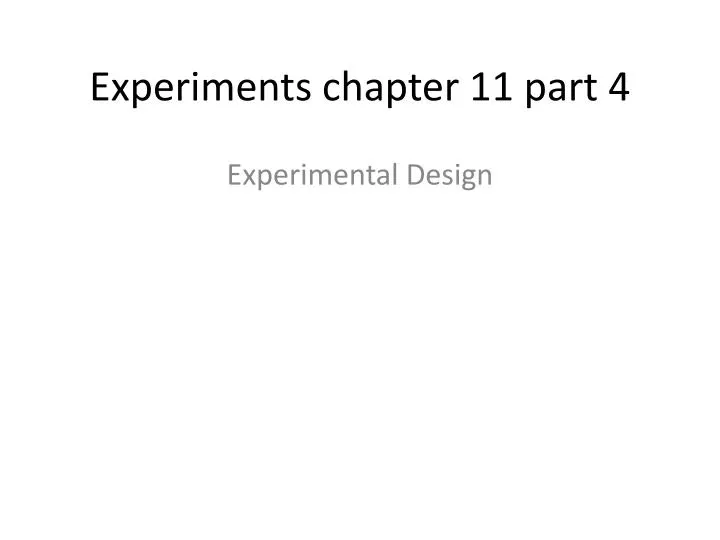 experiments chapter 11 part 4