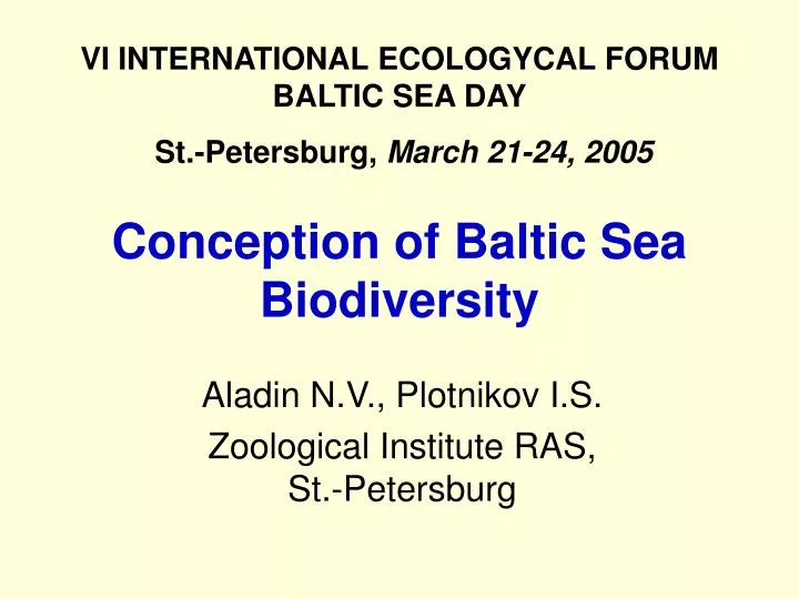 conception of baltic sea biodiversity