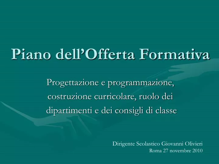 piano dell offerta formativa