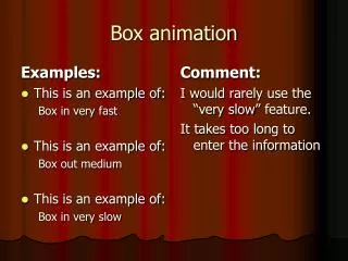 Box animation