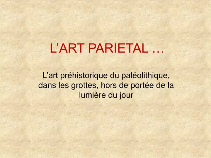 l art parietal