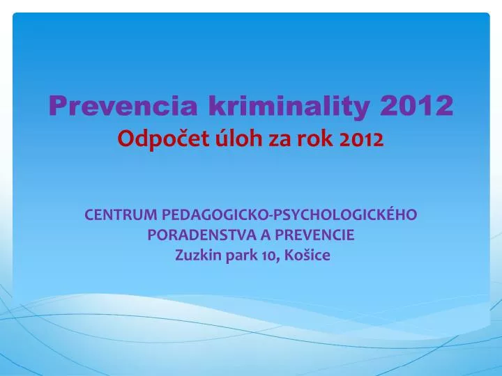 prevencia kriminality 2012 odpo et loh za rok 2012