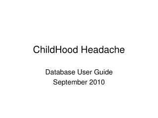 ChildHood Headache