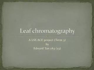 Leaf chromatography