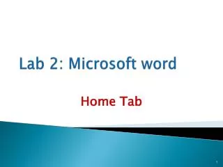 Lab 2: Microsoft word