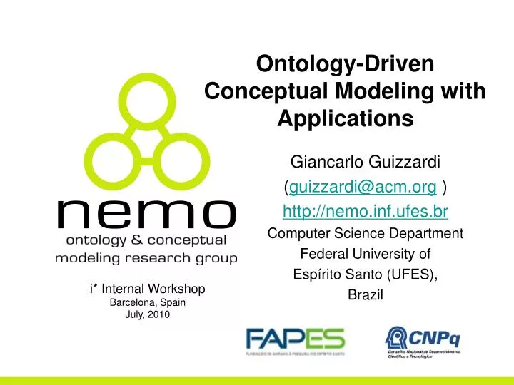 ontology driven conceptual modeling with applications