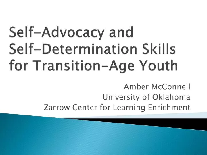 self advocacy and self determination skills for transition age youth