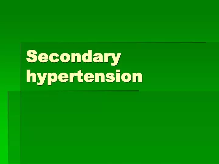 secondary hypertension