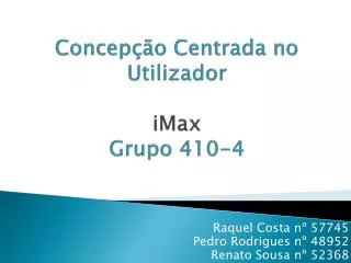 concep o centrada no utilizador imax grupo 410 4