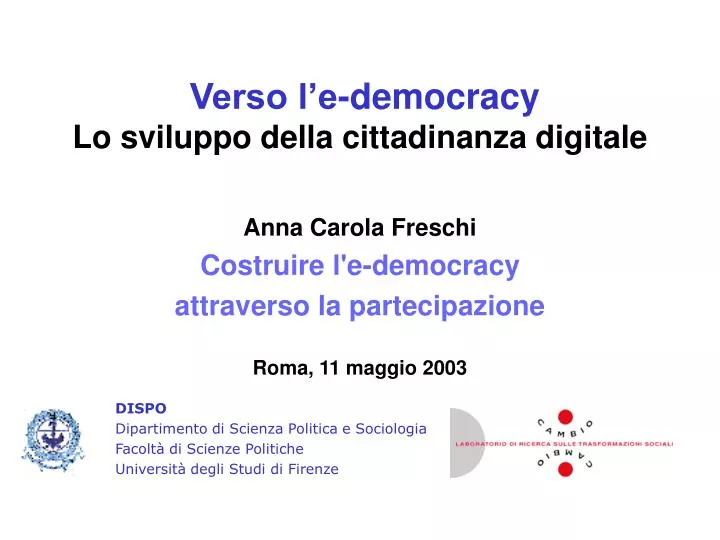 verso l e democracy lo sviluppo della cittadinanza digitale