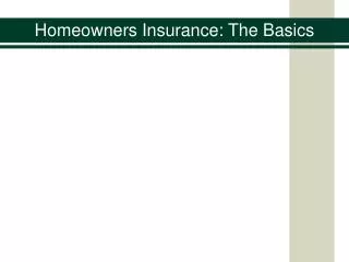 Homeowners Insurance: The Basics