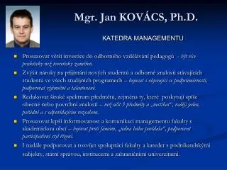 mgr jan kov cs ph d