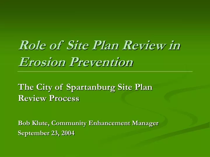 role of site plan review in erosion prevention