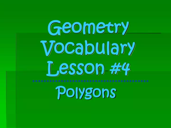 geometry vocabulary lesson 4