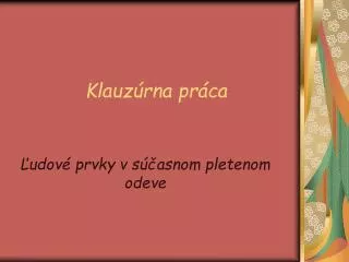 klauz rna pr ca