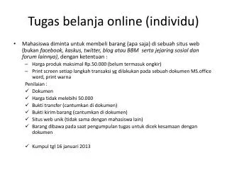 tugas belanja online individu