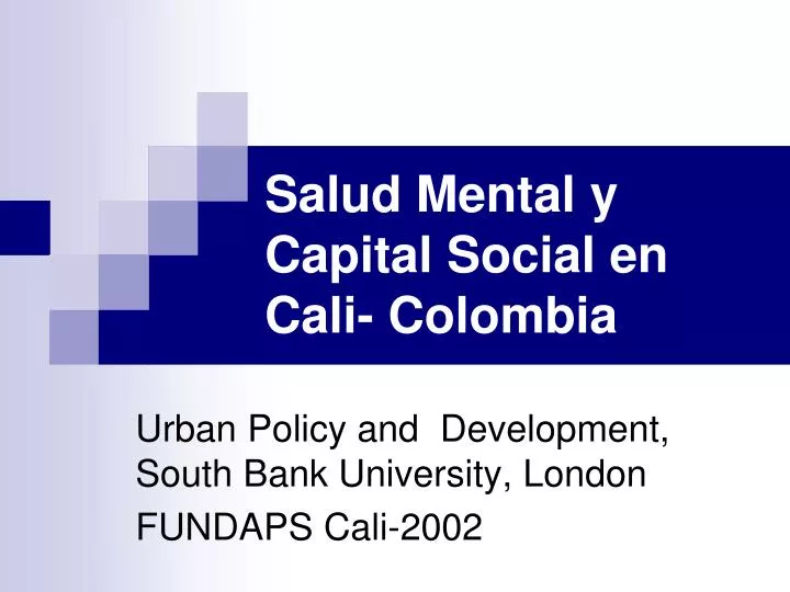 salud mental y capital social en cali colombia