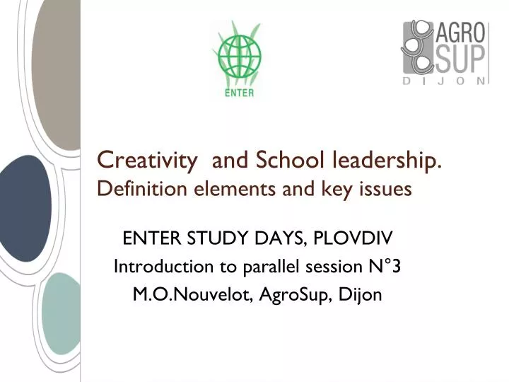 creativity and school leadership definition elements and key issues