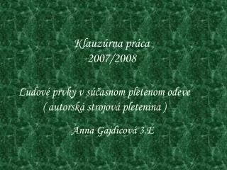 klauz rna pr ca 2007 2008