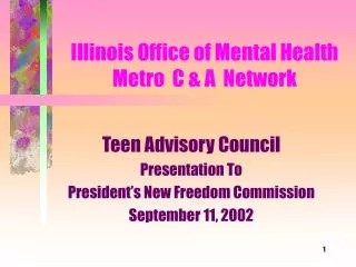 Illinois Office of Mental Health Metro C &amp; A Network
