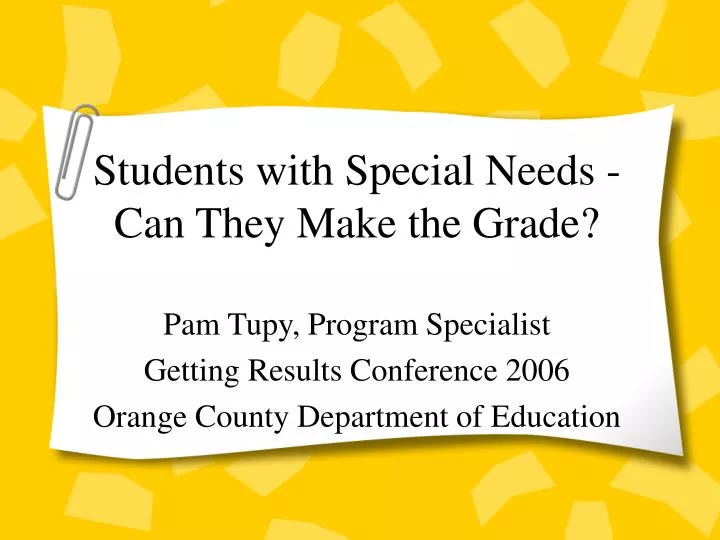 students with special needs can they make the grade