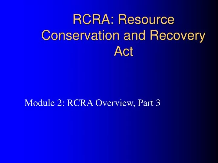 rcra resource conservation and recovery act