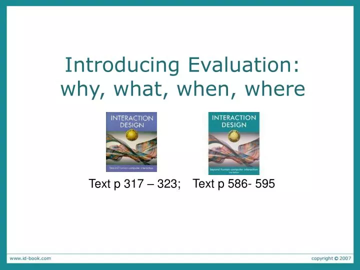 introducing evaluation why what when where