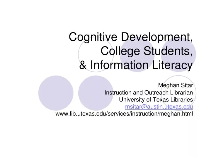 cognitive development college students information literacy