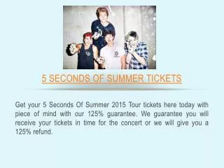 5 Seconds of Summer 2015 Tour Dates