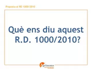 proposta al rd 1000 2010