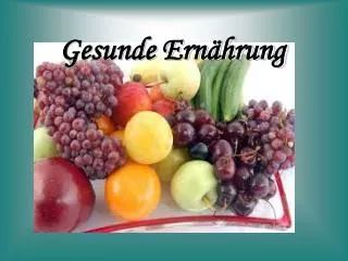 gesunde ern hrung