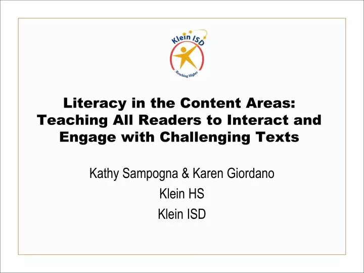 literacy in the content areas teaching all readers to interact and engage with challenging texts