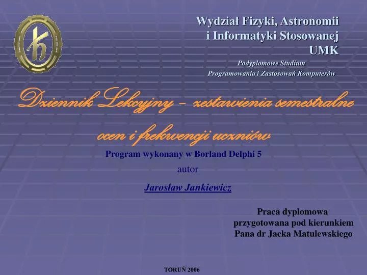 wydzia fizyki astronomii i informatyki stosowanej umk