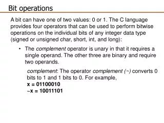 Bit operations